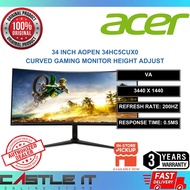 Acer AOPEN 34HC5CUX0 34 Inch Curved VA WQHD 200Hz 0.5ms Gaming Monitor Height Adjust