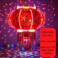 COMBO 2 Đèn lồng túc cầu xoay 360 độ Đường kính 50-60-80-100 Lồng đèn led 7 màu có quả cầu pha lê tr