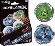 ‼️美版‼️爆旋陀螺UX系列 (LR軸，0軸) 綠水鬼 綠鬼UX-12 Beyblade X （Twin Pack) - Circle Ghost 4-60 LR ; Hack Viking 4-55