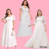 EMF Plus Size Elegant Civil Wedding Dress Fit To XL