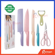 K7MART PISAU DAPUR SET 6IN1 KERAMIK ANTI LENGKET / PISAU KERAMIK SET GUNTING PENGUPAS BUAH SAYUR PEMOTONG DAGING SUPER TAJAM / KITCHEN KNIFE SET