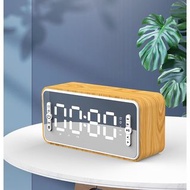 藍牙喇叭鏡面音響戶外時鐘鬧鐘FM