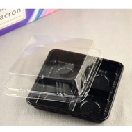 50 4-compartment plastic cake boxes with black base FG134, each compartment size 5.5 cm x height 5 c