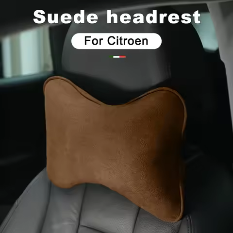 Suede Car Neck Pillow for Citroen Ami Basalt Berlingo C3 Aircross C4 Cactus C5 X - Headrest Cushion 