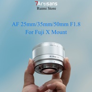 7Artisans 25mm f1.8/35mm f1.8/50mm f1.8 APS-C Auto Focus Lens Silver/Black For Fuji XF Mirrorless Ca