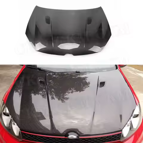 Carbon Fiber Front Engine Hood Trunk Machine Cover For Volkswagen VW Golf 6 VI MK6 GTI R20 2010-2013