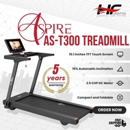 Aspire AS-T300 Treadmill w 5 Years Warranty Touch Screen Console / 2.5 CHP DC Motor/ 15% Inclination
