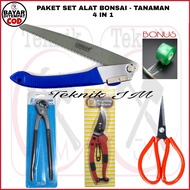 PROMO Paket Alat Kebun Tanaman Bonsai - Gergaji Lipat - Gunting Kodok - Gunting Ranting Dahan - Tang