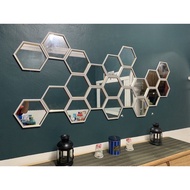 hexagon mirror cermin hiasan