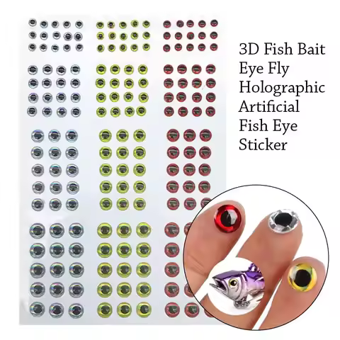 183pcs 3D Fish Lure Eyes 3/4/5/6mm Fishing Bait Eyes Material Holographic Artificial Fish Eye Sticke