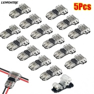 LEMONTRE 1/5Pcs Pluggable Wire Connector, 2 Pin T Type Electrical Cable Crimp,  Low Voltage Quick Sp