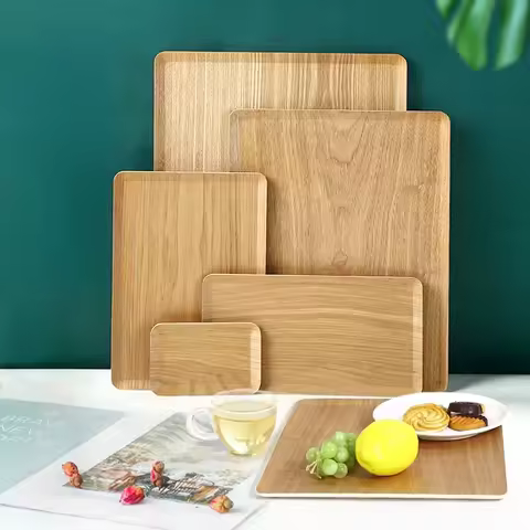 Ashwagandha Wooden Tray Cake Bread Tray Bakery Pastry Display Wooden Flat Tray Household Kitchen Sto