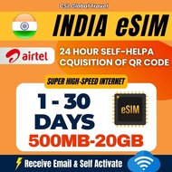 【CSL】India eSIM | 5G/4G | 1-30 Days | 500MB-20GB | High-Speed Data | IndiaTravel SIM Card | AirTel