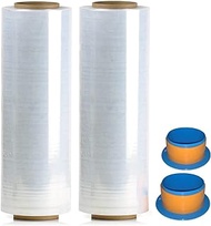 15" Stretch Wrap/Film with Handles 1600ft 500% Stretch Clear Cling Durable Adhering Packing Moving Packaging Heavy Duty Shrink Wrap Film