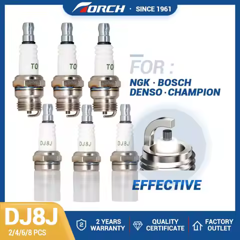 2-8PCS Garden Lawnmower Small Engine Spark Plugs Torch DJ8J Replace for 6221/BM6F HS8E CHAMPION DJ8J