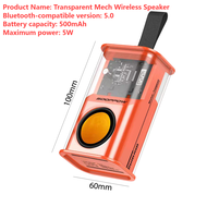 CVDFR ลำโพงบลูทูธไร้สายK07 K08/V8โปร่งใสเสียงจังหวะแสงเสียงทุ้มสเตอริโอศูนย์ดนตรีโทรแฮนด์ฟรี NHURF