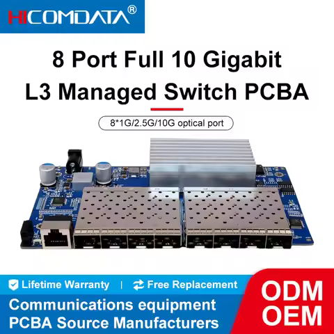 8 *10-gigabit SFP+ ports L3 Managed Network Switch Support DHCP and Dynamic Routing Support VLAN div