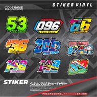 Custom number stickers, racing number stickers, start stickers (REQUEST NUMBER, PICTURE AND NAME)