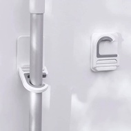 Broom Mop Hanger Punch-Free Self-Adhesive Umbrella Mop Clip Organizer Storage Rack Bathroom Accessor