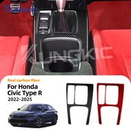 KUNGKIC Soft Carbon Fiber For Honda Civic Type R FL5 2022-2025 Car Gear Shift Decoration Frame Stick