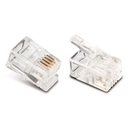 Telephone Plug 4 Pin RJ11 Connector 6P4C Modular Telephone Phone Crystal Plug Connector