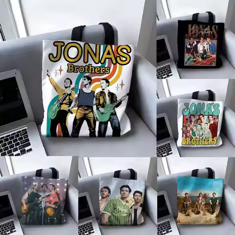 Band Jonas Brothers Music Storage Bags Versatile LargeCapacity Canvas Shoulder Bag Women's Casual Ve