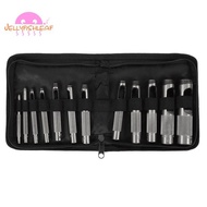 12 PCS Steel Hollow Leather Punch Set 1/8-3/48 Inch(3-19mm) Heavy Duty Round Hole Punch Set for Watc