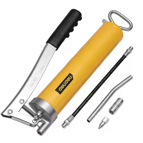 High Pressure Grease Gun 6000 PSI Manual Lubrication Injector 400CC Aluminum Alloy Butter Pump with