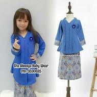 🔥READYSTOCK🔥BLUE KEBAYA BATIK BABY & BUDAK BIRU (6M 9M 12M 2y 3y 4y 5y 6y 7y)