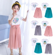 Girl Unicorn Dress For Kids Unicorn T-shirt + Wide Leg Pants 2-piece for Kids Clothes Fashion Set