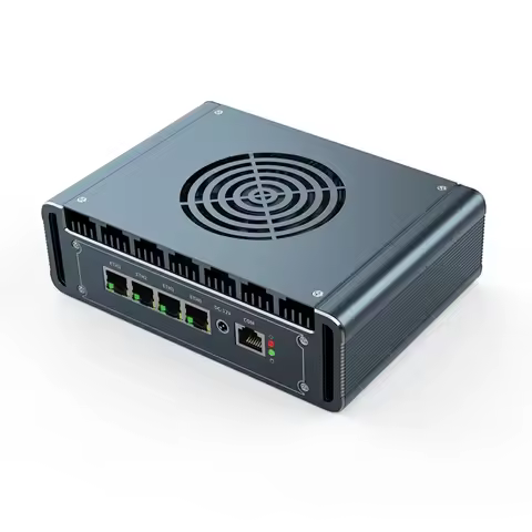 Solid Intel N150 Firewall Router Mini PC Metal with Fan 4x i226 2.5G LAN Celeron J6412 6305 pfSense 