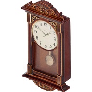Dollhouse Miniature Clock, Delicate Carving 1:12 Scale Wall Clock for Doll House Decoration