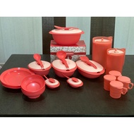 Tupperware Tableware Drinkware Coral Blooms Blossom Full Set (20 pcs)