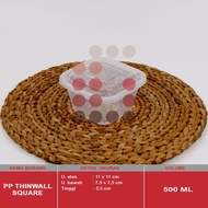 PP THINWALL SQUARE 500 SQUARE/ 25 pcsML