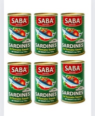 Saba Sardines Green 6pcsX155grams, Sardines in tomato Sauce ,salmon