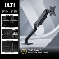 ULTI Core Single Monitor Arm | Adjustable Ergonomic Desk Mount | VESA Compatible | Mechanical Spring