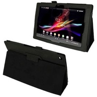 全城熱賣 - 適用於Sony Xperia Tablet Z / 10.1 荔枝紋皮套帶支架(黑色)