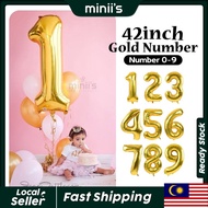 MINIIS PARTY Number Balloon 42 Inch Balloon Number Foil Balloon Belon Number Gold Number Balloon Dig