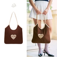 BROWNIE canvas and leather tote bag fits laptop, brown A4 BUTTER CLUB