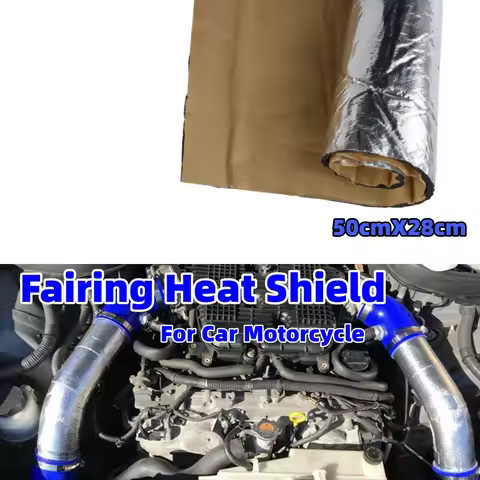 Car Motorcycle Fairing Heat Shield Soundproofing Insulation Cotton Exhaust Pipe Heat Shield Foil Doo