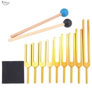Tuning Forks Set 9Pcs 174/285/396/417/528/639/741/852/963Hz Tuning Fork, Sound Healing Tool Set for 