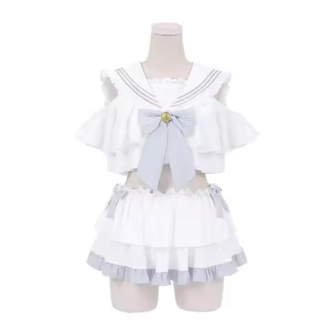 NEW Japanese Anime Girl Kawaii Cosplay Costume School Student Sukumizu Ribbon Bodysuits Bandage Fema