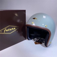 Feture Taiwan Retro Electric Motorcycle Helmet Vespa for Men And Women Commuting 3/4 Half Helmet ABS