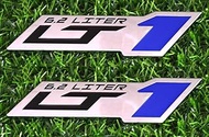 2pcs LT 1 6.2 Liter ZR1 Emblem Engine Hood Badge Decal Replacement for C4 C7 (Blue)