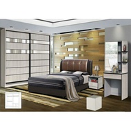 [ShopeeChoice] 8ft 2 Slid Door Wardrobe/ KingBed/ Dressing Table/ Sidetable/ Closet Storage Rak Almari Baju Almari Kayu