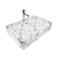 Global House VERNO อ่างล้างหน้าวางบนเคาเตอร์ ขนาด 600x420x130 mm. มาร์เบิ้ล VN-479YA รับประกันของเเท