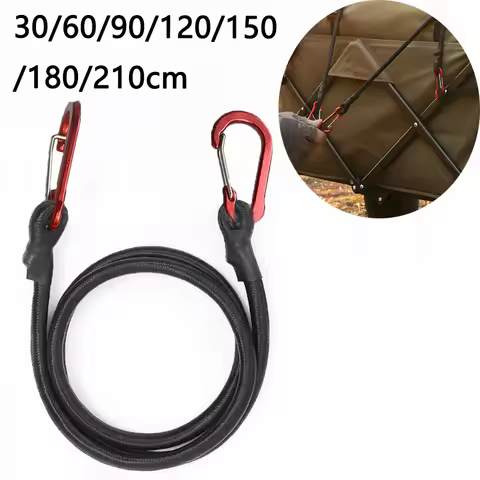 30-210 cm Packaging Rope Outdoor Elastic Rope 8mm with Red Hook Extendable and Lightweight Car Lugga
