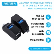 Adapter Mini USB HUB Type-C 3.1 1x USB 3.0 + 2x USB 2.0 Port Converter OTG