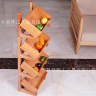 Ready Stock Rack Wooden Multi-Layer Storage Rack Rack Vegetable Household Living Room Snacks Solid W