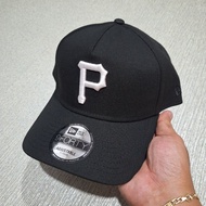 BLACK PITTSBURGH PIRATES P LOGO 9FORTY A FRAME CURVE SNAPBACK CAP/HAT BY NEW ERA